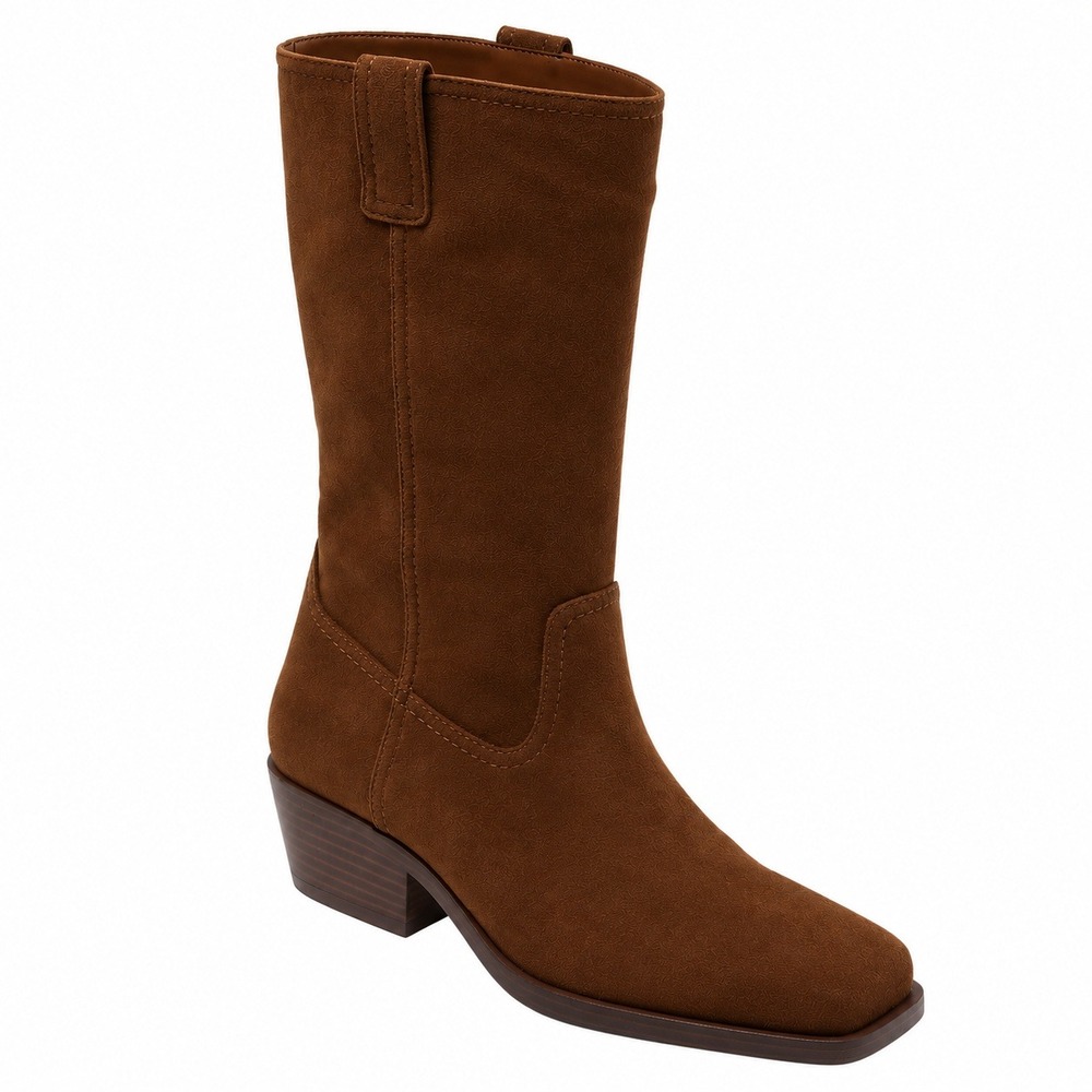 Universal Thread Bri Mid-Calf Boots Womens 7.5 Light Brown Microfiber Square Toe